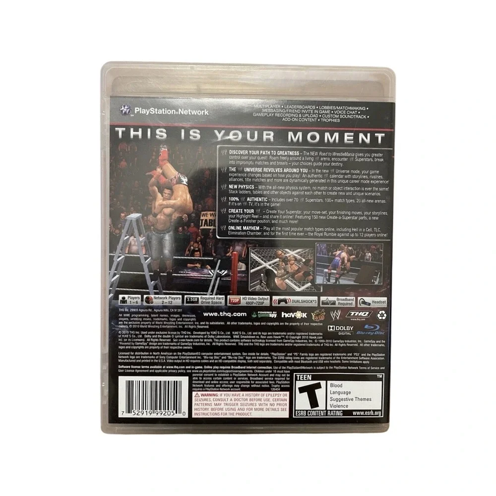 WWE SmackDown vs Raw 2011 Sony PlayStation 3 PS3 Game CIB THQ Wrestling